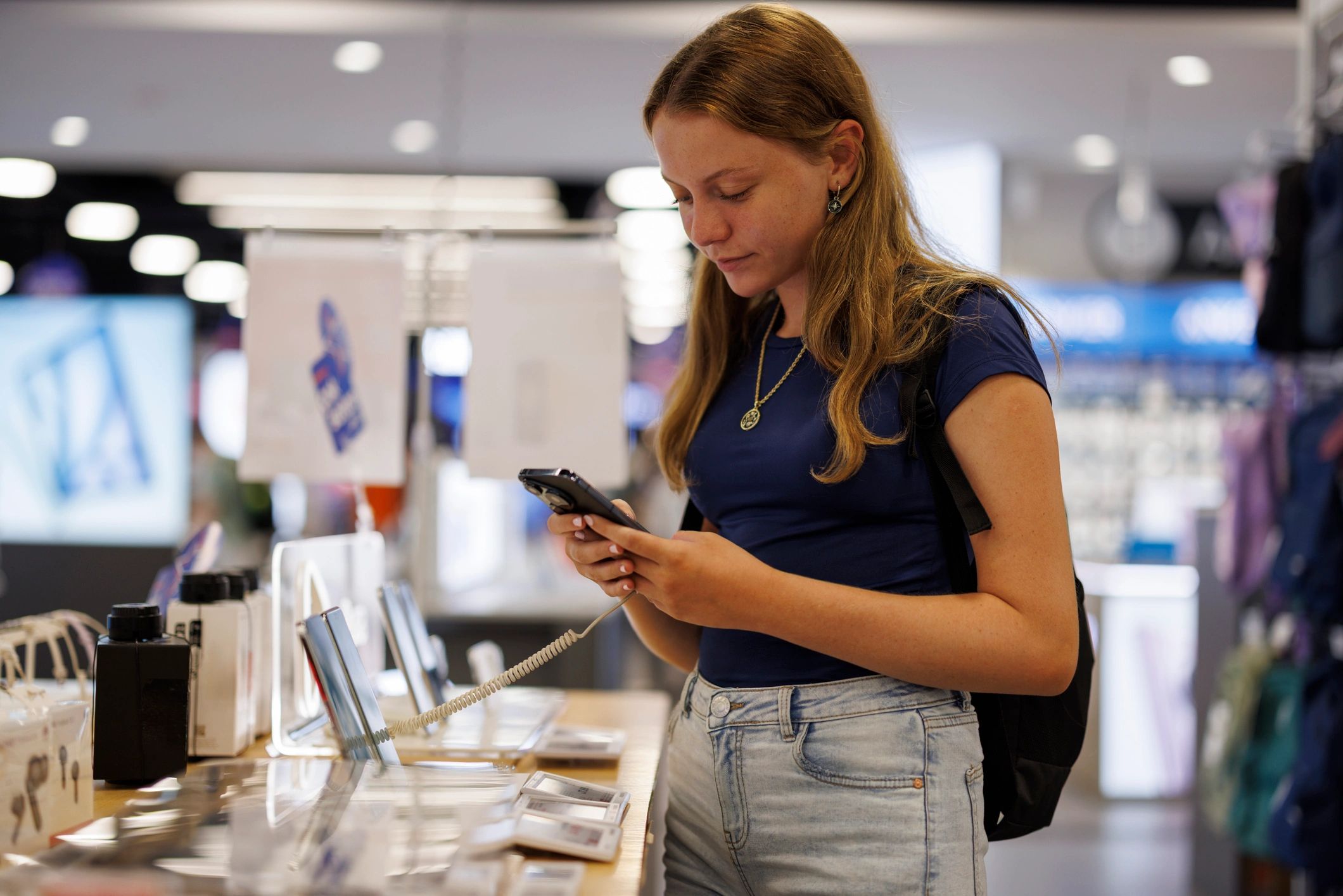 happy customer with smartphone
